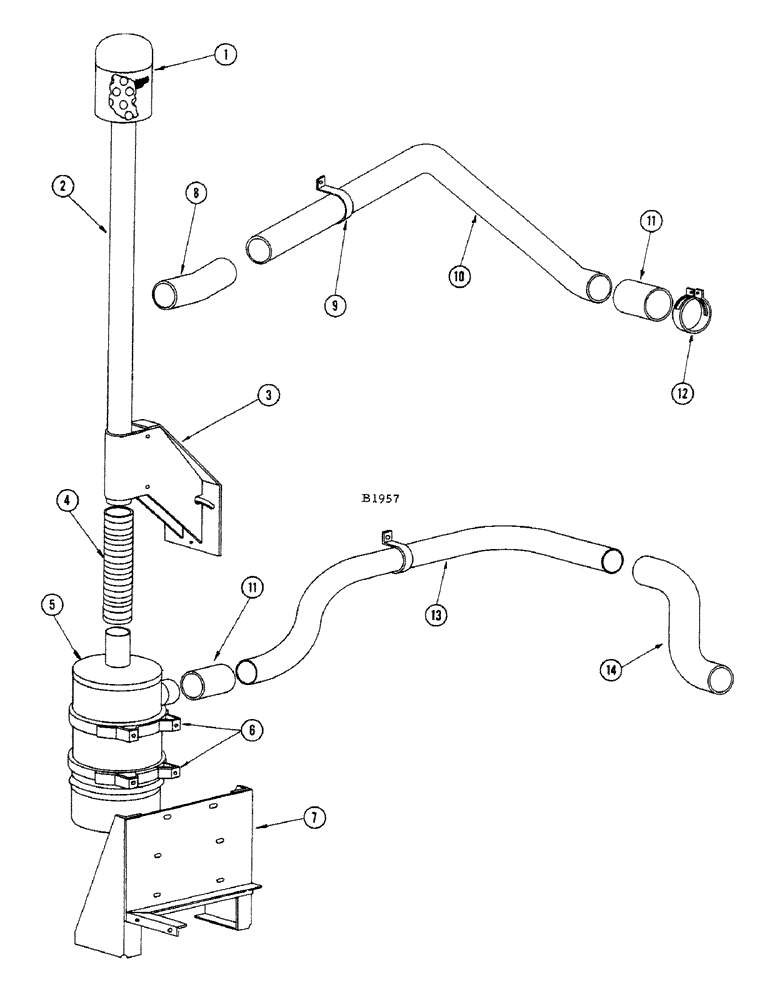 Схема запчастей Case IH 1010 - (314) - AIR CLEANER (10) - ENGINE