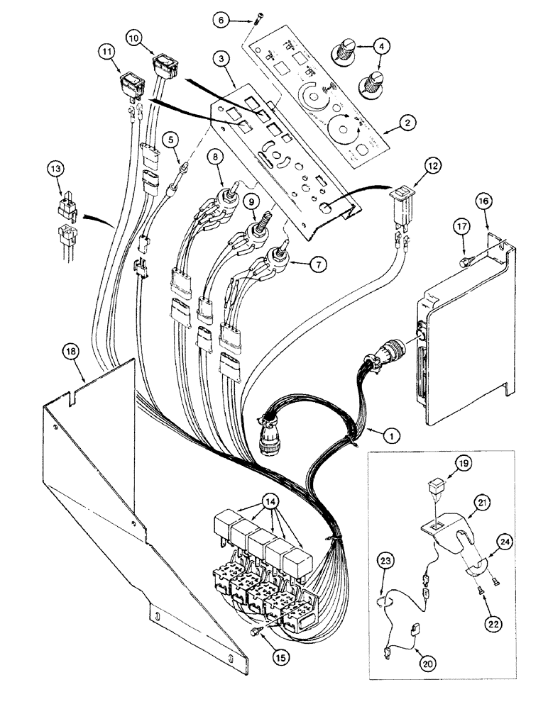 Схема запчастей Case IH 1680 - (04-02) - CONTROL PANEL SWITCHES, FOR 1600 COMBINES (04) - ELECTRICAL SYSTEMS