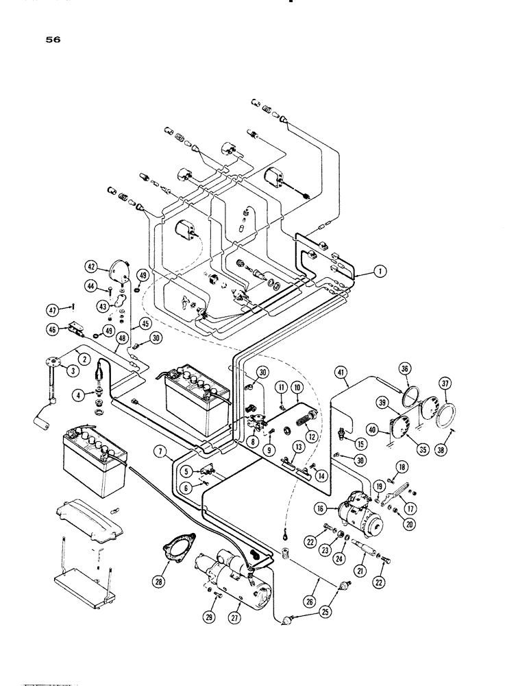 Схема запчастей Case IH 930-SERIES - (056) - ELECTRICAL EQUIPMENT AND WIRES, (401) DIESEL ENGINE (04) - ELECTRICAL SYSTEMS