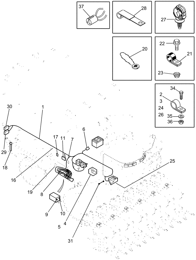 Схема запчастей Case IH CPX620 - (04-09) - HARNESS, RIGHT HAND SIDE - COMPONENT LOCATIONS (06) - ELECTRICAL SYSTEMS