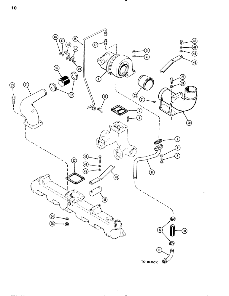 Схема запчастей Case IH 504BDT - (010) - TURBOCHARGER, ENGINE LESS FUEL DEVICE, 504BDT TURBOCHARGED ENGINES WITH OIL COOLED PISTONS, C (02) - ENGINE