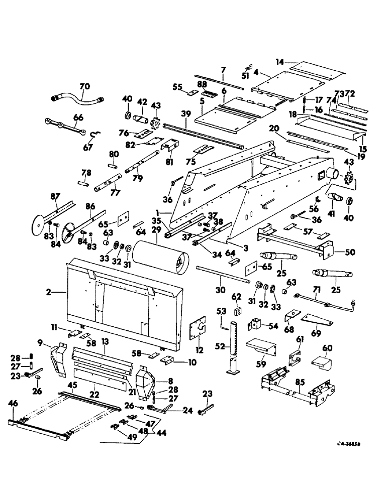 Схема запчастей Case IH 615 - (A-02) - FEEDERS AND RELATED PARTS, FEEDER, CONVEYOR, ADAPTER AND RELATED PARTS, 615 & 715 COMBINES (60) - PRODUCT FEEDING