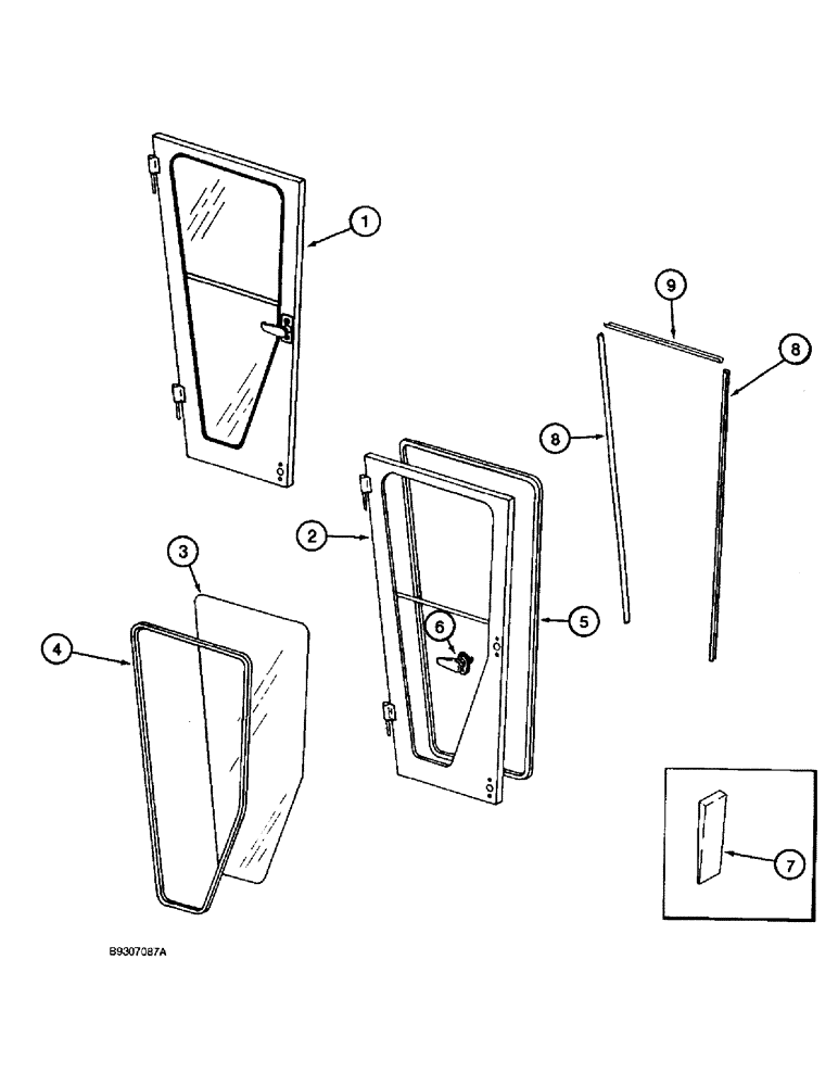Схема запчастей Case IH 1688 - (9G-06) - CAB, DOOR ASSEMBLY (10) - CAB & AIR CONDITIONING