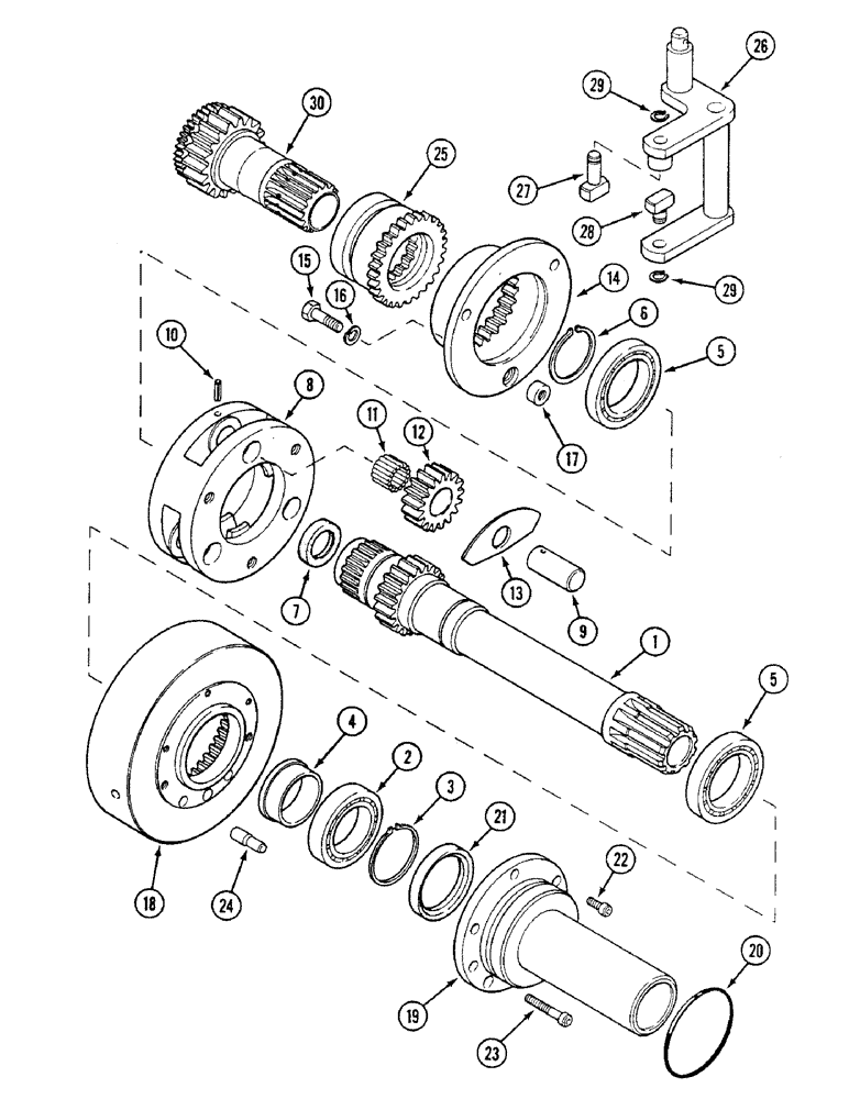 Схема запчастей Case IH 1494 - (6-188) - PLANETARY REDUCTION GEARS, SYNCHROMESH TRACTORS WITH CREEPER GEAR (06) - POWER TRAIN