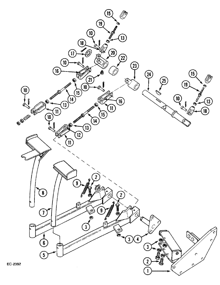 Схема запчастей Case IH 533 - (7-456) - FOOT BRAKE LINKAGE - C85 S1 CAB (07) - BRAKES