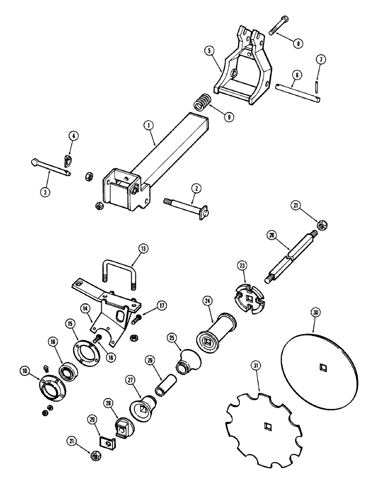 Схема запчастей Case IH F21H - (160) - 6 BLADE WING GANG, REAR LEFT, 9 INCH SPACING, F21H, F21H-9-252 