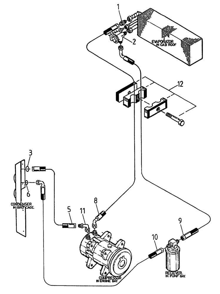 Схема запчастей Case IH 7700 - (B07[25A]) - HYDRAULIC CIRCUIT {AIR CONDITIONER} Hydraulic Components & Circuits