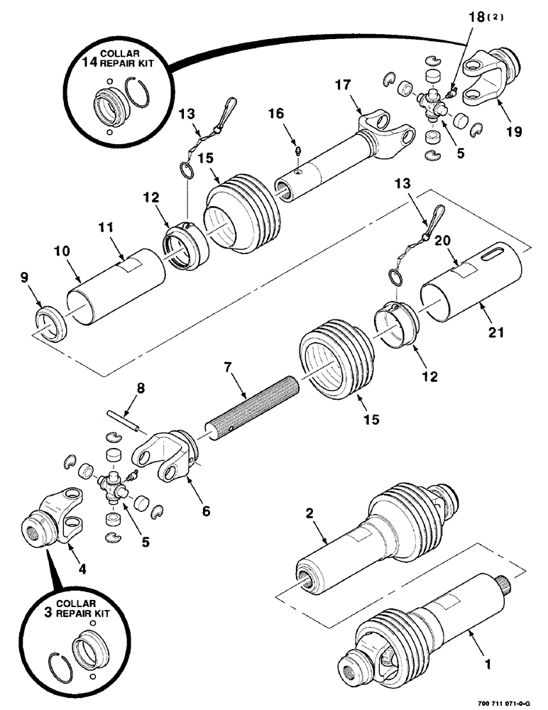 Схема запчастей Case IH 8610 - (2-10) - IMPLEMENT DRIVELINE ASSEMBLY, WALTERSCHEID, SERIAL NUMBER CFH0096512 AND LATER (31) - IMPLEMENT POWER TAKE OFF