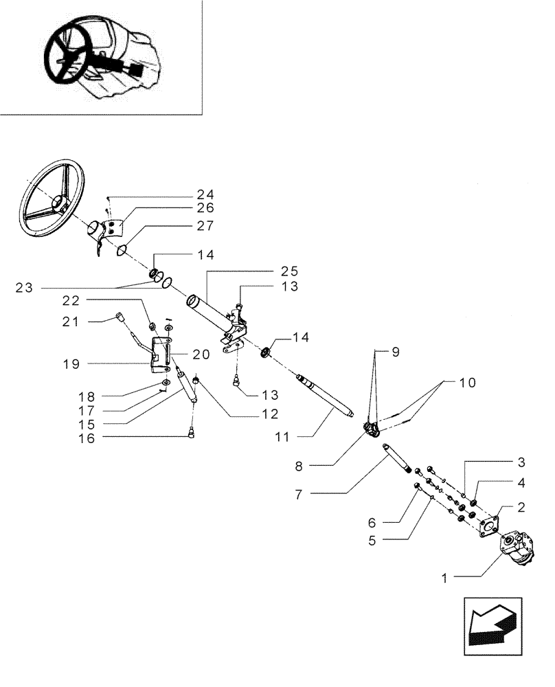 Схема запчастей Case IH JX90 - (1.92.0[08]) - CAB - POWER STEERING - COMPONENT PARTS (10) - OPERATORS PLATFORM/CAB