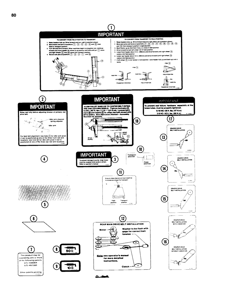 Схема запчастей Case IH 750 - (80) - INFORMATIONAL DECALS, REAR UNIT 