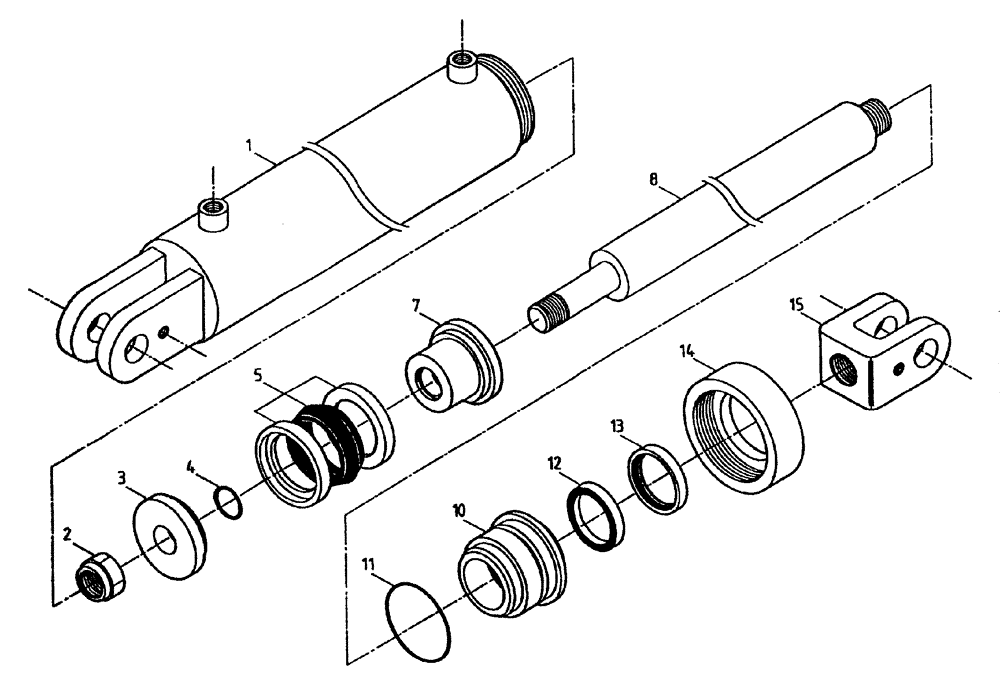 Схема запчастей Case IH 7700 - (B01[00A]) - HYDRAULIC CYLINDER {TOPPER ARMS} Hydraulic Components & Circuits