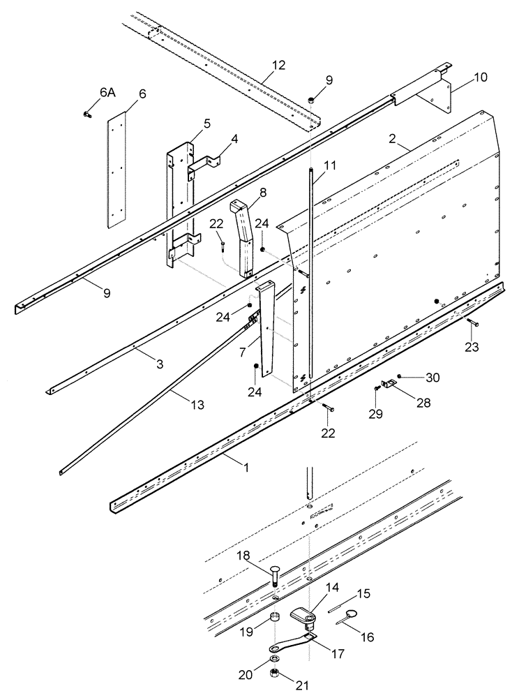 Схема запчастей Case IH CPX420 - (09D-04) - LID - BASKET - RIGHT HAND WALL (16) - BASKET