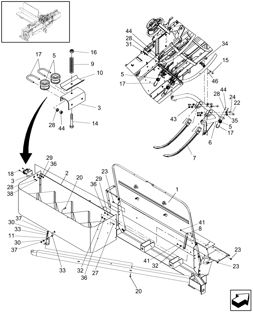 Схема запчастей Case IH SB551 - (68.180.06) - TWINE BOX & NEEDLES (68) - TYING/WRAPPING