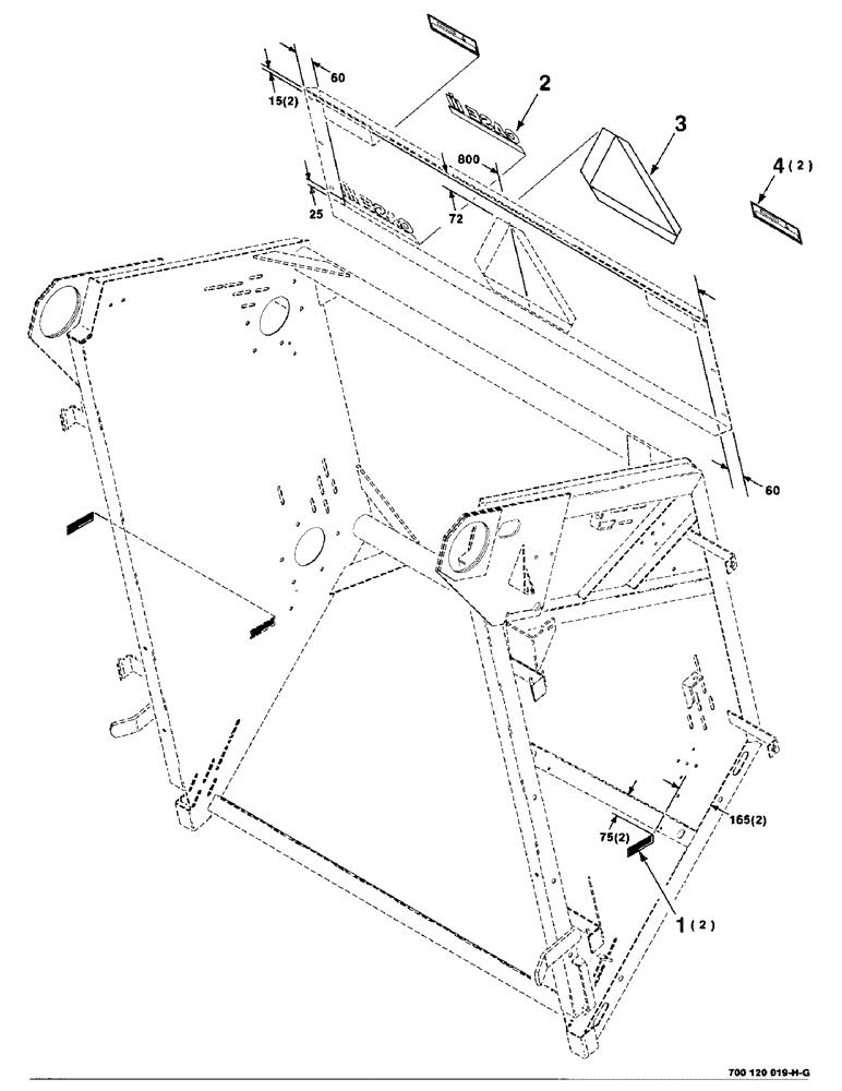 Схема запчастей Case IH 8480 - (9-16) - DECALS AND LOCATION DIAGRAM, TAILGATE, SERIAL NUMBER CFH0114151 AND LATER Decals & Attachments