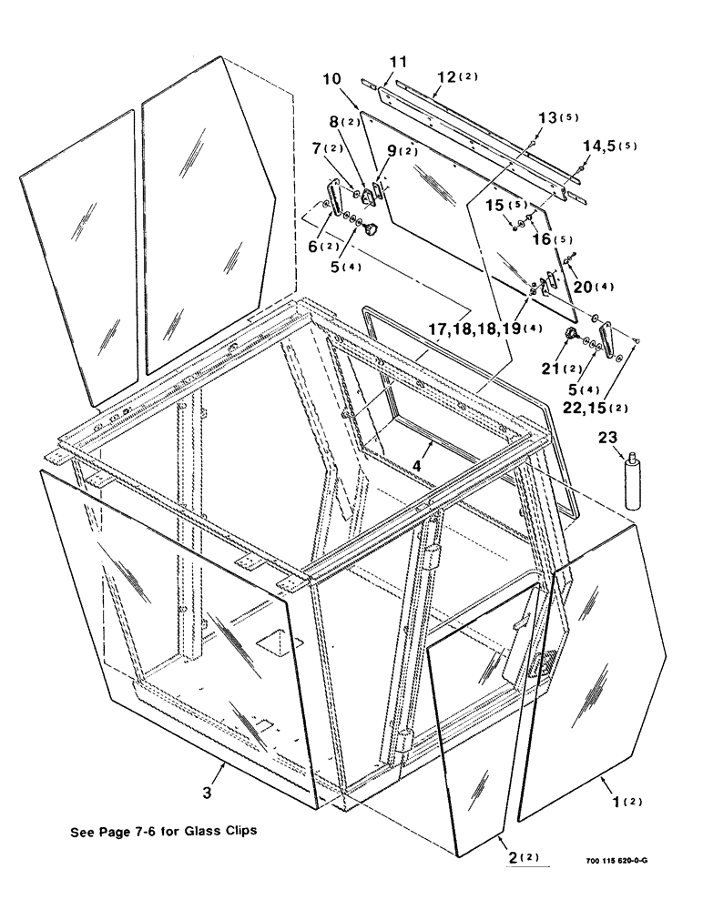 Схема запчастей Case IH 8830 - (7-12) - CAB WINDOWS AND GLASS ASSEMBLY (09) - CHASSIS