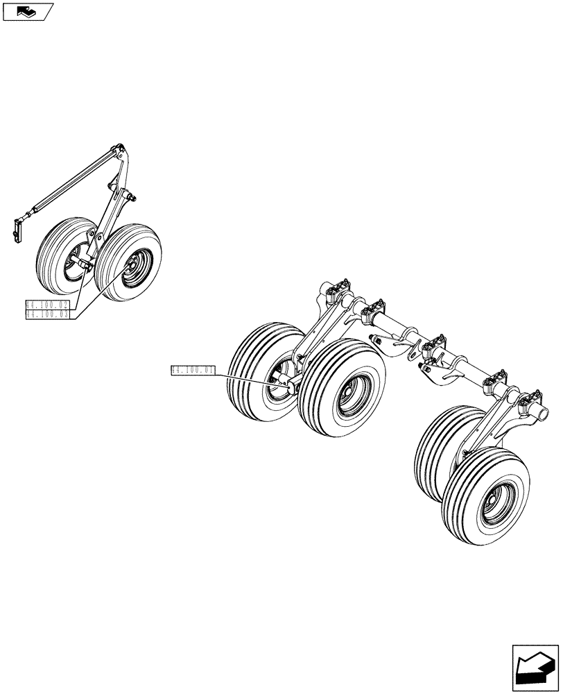 Схема запчастей Case IH NT950 - (44.100.00) - AXLE/WHEEL INDEX (44) - WHEELS