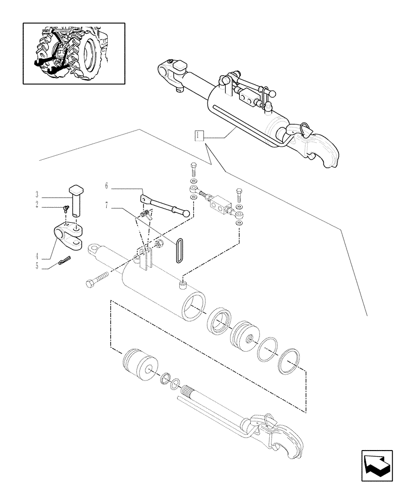 Схема запчастей Case IH MXU135 - (1.89.6/09A) - (VAR.484-790) THIRD-LINK SPRAG - PARTS (09) - IMPLEMENT LIFT