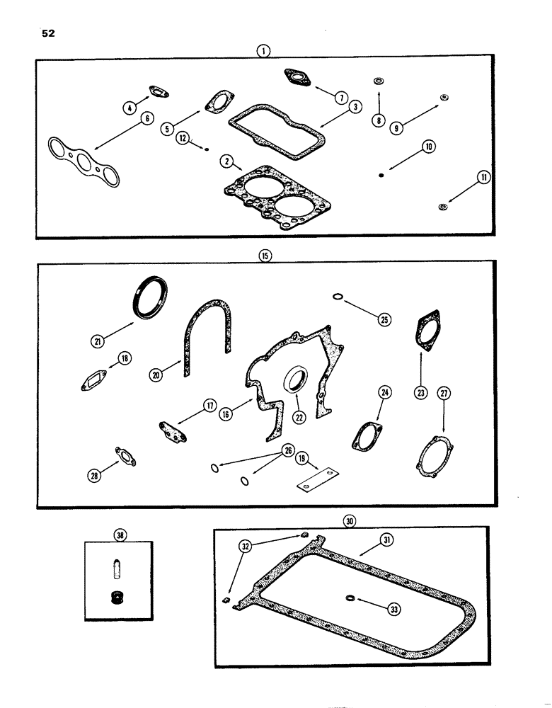 Схема запчастей Case IH 770 - (052) - ENGINE GASKET KITS, (251B) SPARK IGNITION ENGINE, 1ST USED ENGINE SERIAL NUMBER 2323001 (02) - ENGINE