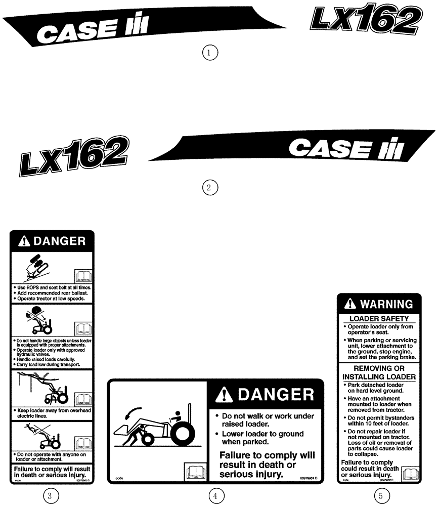 Схема запчастей Case IH LX162 - (09-14) - DECALS (09) - CHASSIS/ATTACHMENTS