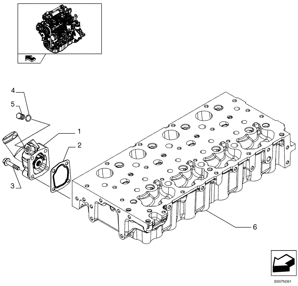 Схема запчастей Case IH 445CT - (02-35) - TEMPERATURE CONTROL (THERMOSTAT) (87380450) (02) - ENGINE