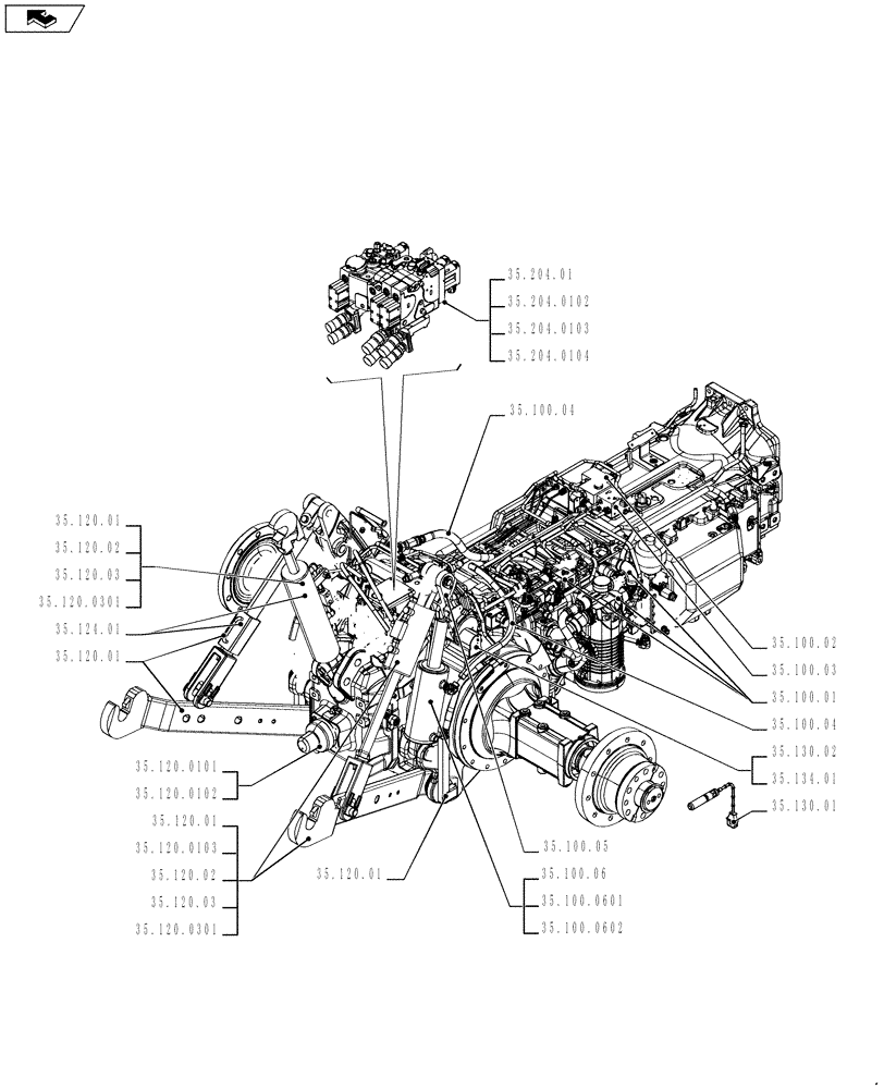 Схема запчастей Case IH PUMA 170 - (35.000.00[01]) - PICTORIAL INDEX - HYDRAULIC SYSTEMS (35) - HYDRAULIC SYSTEMS