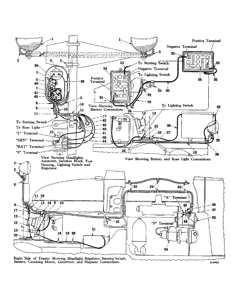 Схема запчастей Case IH FARMALL M - (135) - ELECTRICAL SYSTEM, DIESEL ENGINE, ELECTRIC LIGHTING & STARTING ATTACHMENT, MAGNETO IGNITION (06) - ELECTRICAL SYSTEMS