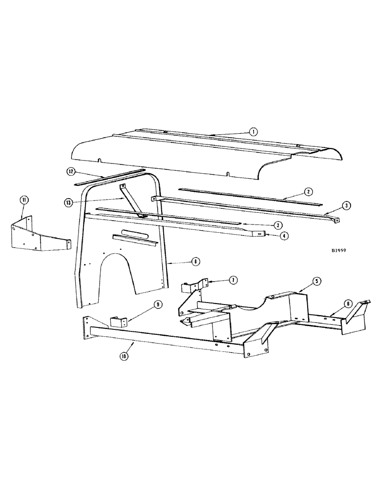 Схема запчастей Case IH 1010 - (348) - MODEL GO 298 ENGINE, ENGINE HOOD AND SUPPORTS (10) - ENGINE