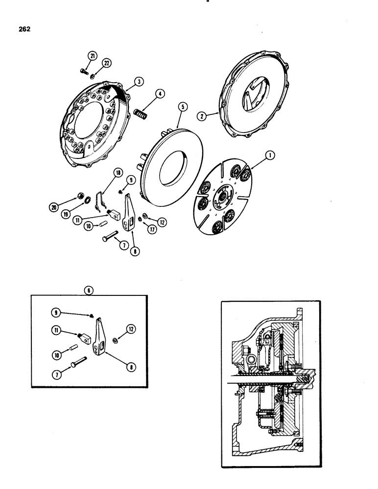 Схема запчастей Case IH 1070 - (0262) - CLUTCH, MECHANICAL SHIFT (06) - POWER TRAIN