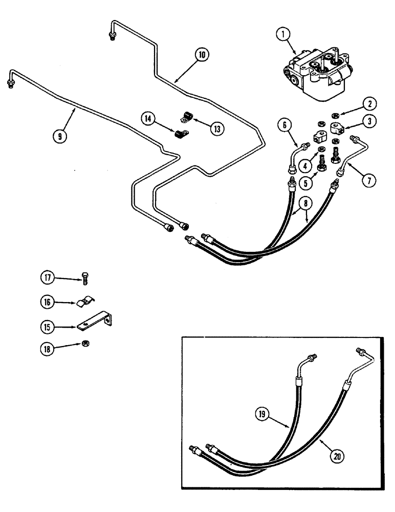 Схема запчастей Case IH 2290 - (7-332) - BRAKE VALVE, HOSES AND TUBES (07) - BRAKES