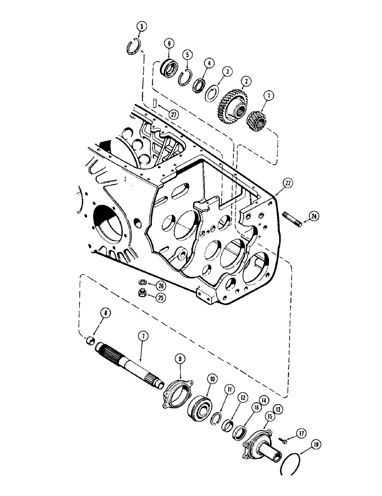 Схема запчастей Case IH 930-SERIES - (104) - TRANSMISSION CASE AND RANGE SHAFT (06) - POWER TRAIN