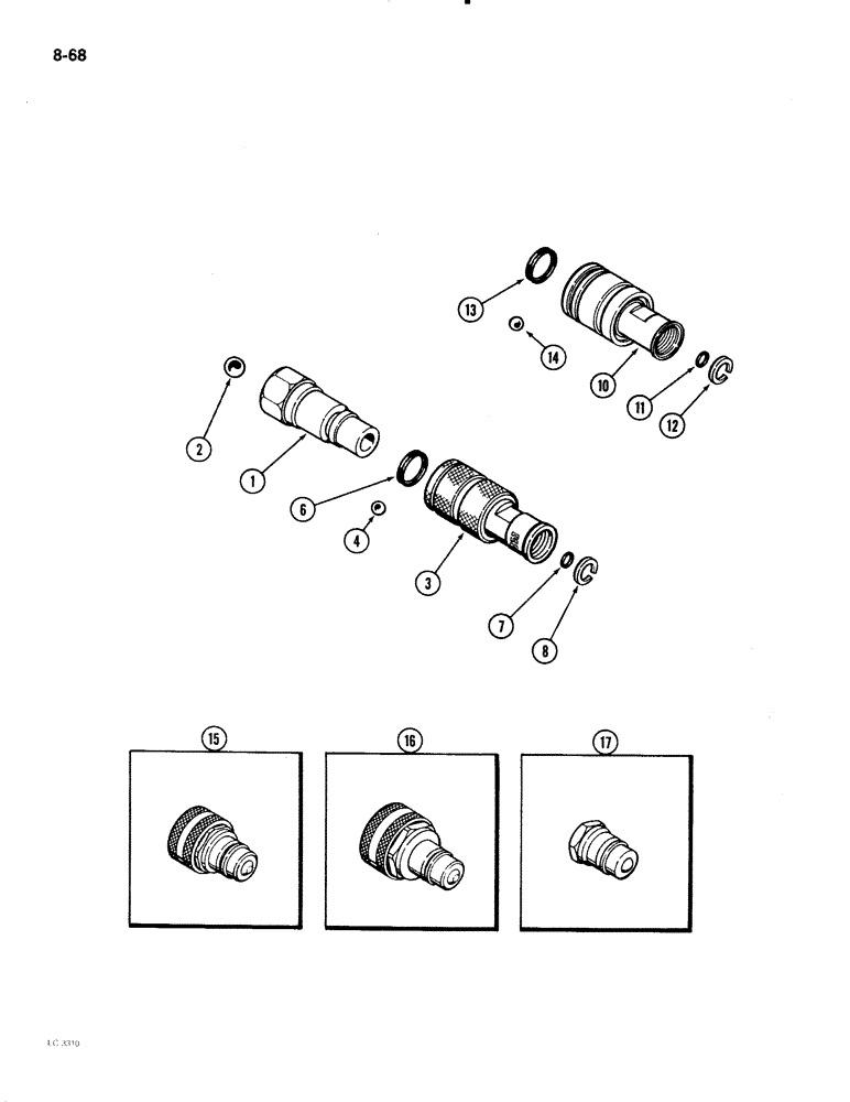 Схема запчастей Case IH 2096 - (8-068) - REMOTE QUICK DISCONNECT COUPLINGS (08) - HYDRAULICS
