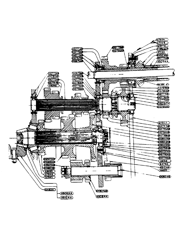 Схема запчастей Case IH 400-SERIES - (118) - TRANSMISSION ASSEMBLY, RANGE DRIVE SHAFT (06) - POWER TRAIN