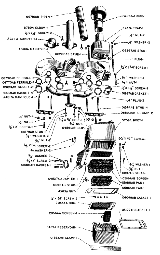 Схема запчастей Case IH LA-SERIES - (007) - GASOLINE MANIFOLD AND AIR CLEANER (02) - ENGINE