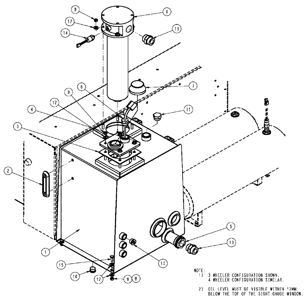 Схема запчастей Case IH TITAN 4520 - (06-001) - HYDRAULIC TANK GROUP (07) - HYDRAULICS