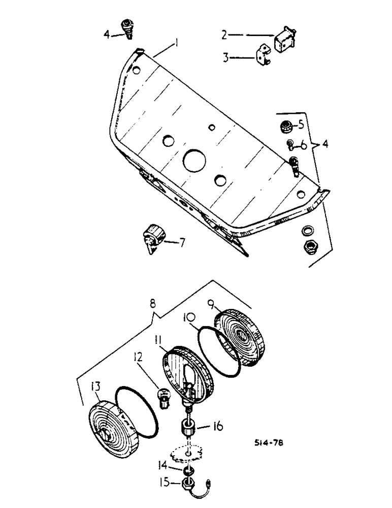 Схема запчастей Case IH 454 - (08-27) - DIRECTION INDICATOR, UP TO 454/100569, UP TO 2400/100081 (06) - ELECTRICAL
