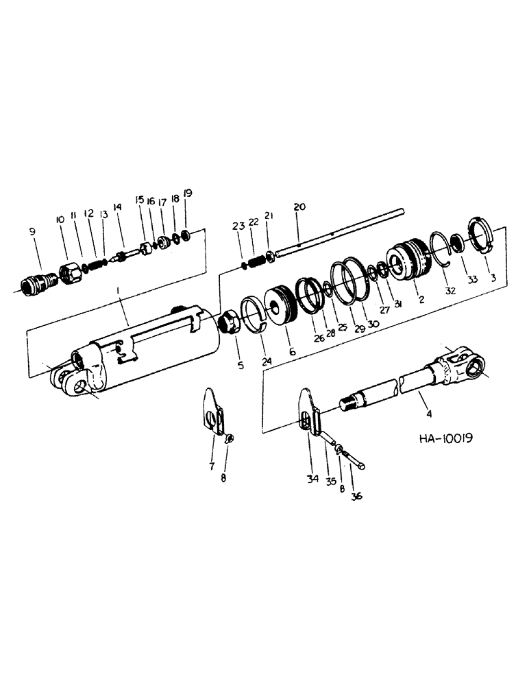 Схема запчастей Case IH 45 - (D-66) - MASTER HYDRAULIC CYLINDER, CESSNA, AUGUST 1976 SEASON AND SINCE 
