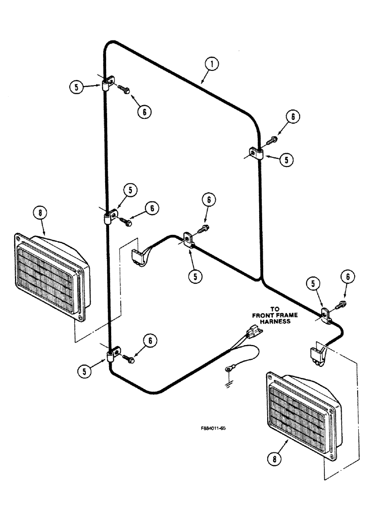 Схема запчастей Case IH 9150 - (4-22) - FRONT HEADLIGHT HARNESS (04) - ELECTRICAL SYSTEMS