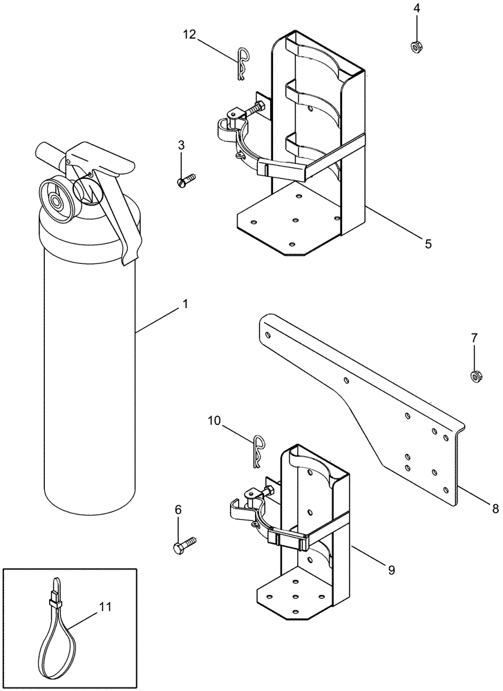 Схема запчастей Case IH 635 - (05.102.01) - FIRE EXTINGUISHER (05) - SERVICE & MAINTENANCE