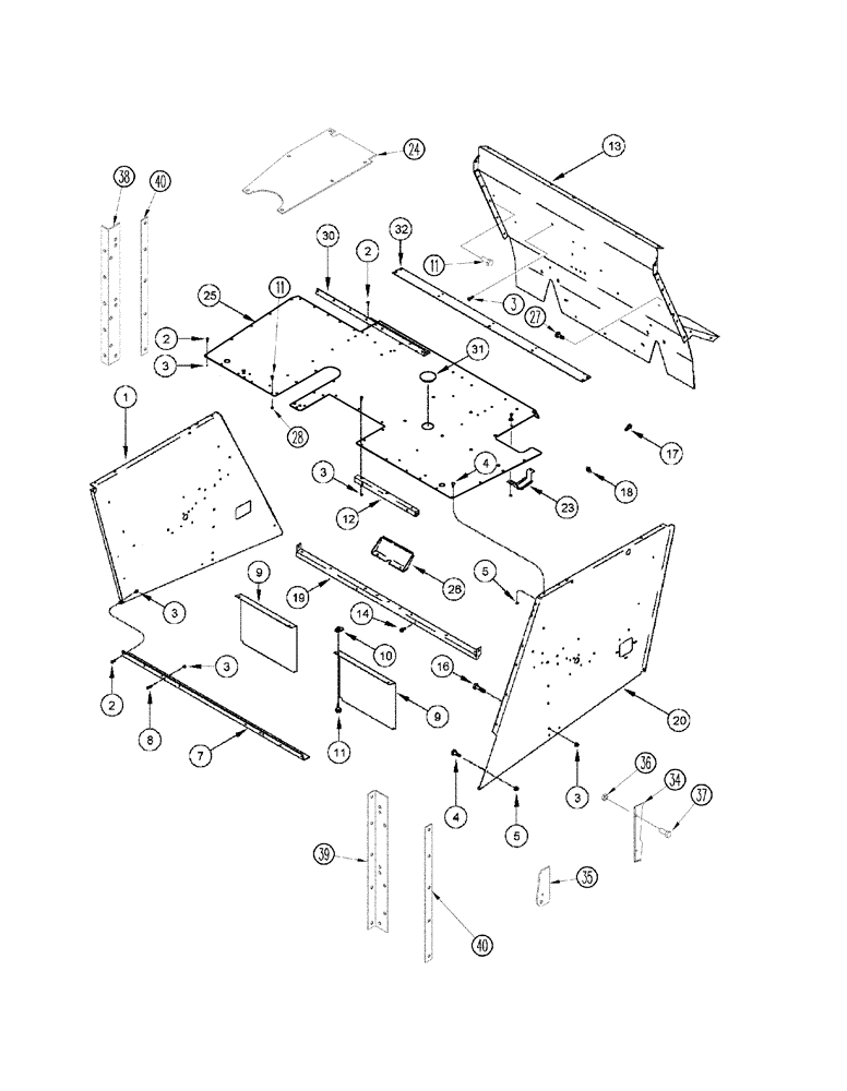 Схема запчастей Case IH 2366 - (09H-04[02]) - SEPARATOR - HOOD ASN JJC0255000 (12) - CHASSIS