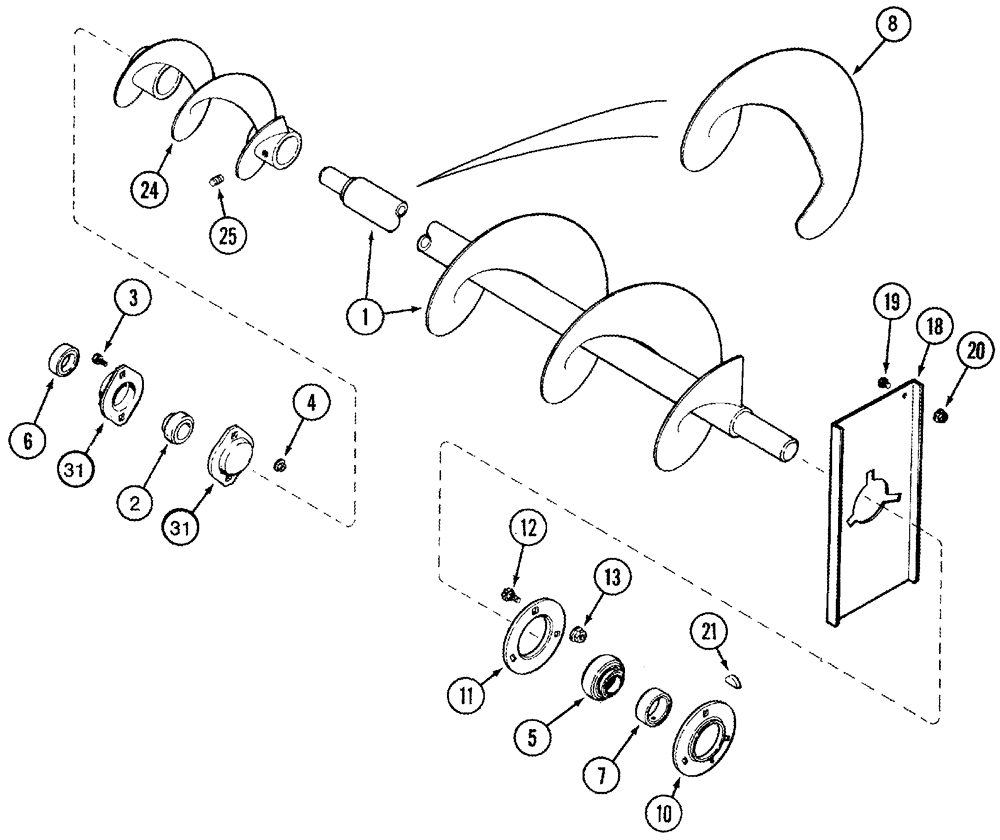 Схема запчастей Case IH 2366 - (09D-01) - AUGER ASSEMBLY - HORIZONTAL GRAIN DELIVERY AND DISTRIBUTOR - BSN JJC0252949 (16) - GRAIN ELEVATORS & AUGERS