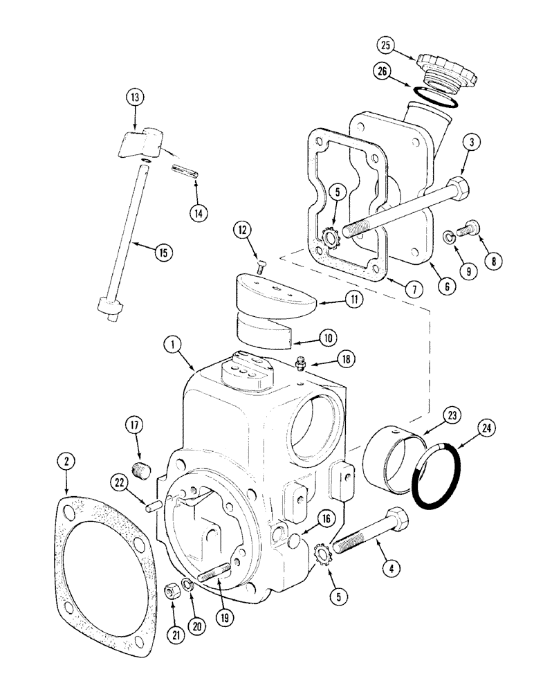 Схема запчастей Case IH 1394 - (8-360) - RAMSHAFT BRACKET (08) - HYDRAULICS