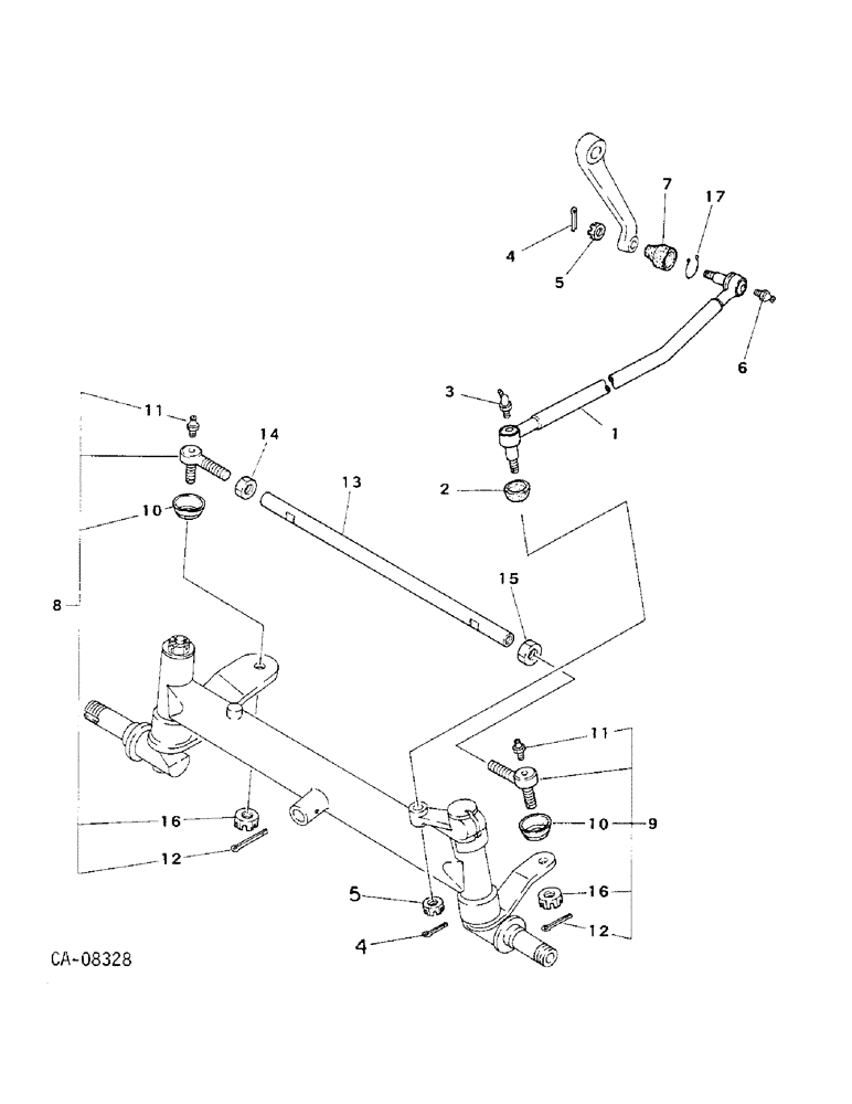 Схема запчастей Case IH 234 - (14-03) - SUSPENSION, DRAG LINK AND TIE ROD, 234 Suspension