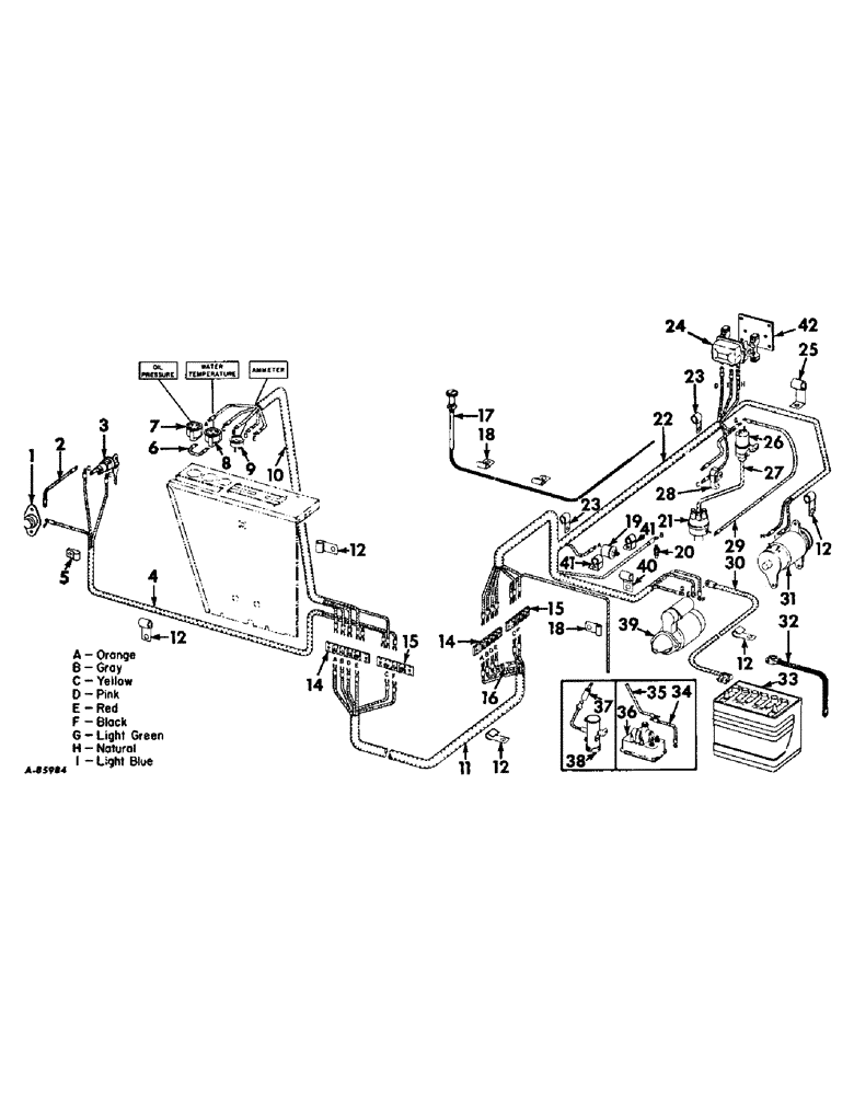 Схема запчастей Case IH 503 - (376) - C-282 ENGINE 3-11/16 X 4.390, ELECTRICAL SYSTEM, WIRING DIAGRAM, COMBINE SERIAL NO. 3250 AND BELOW (10) - ENGINE