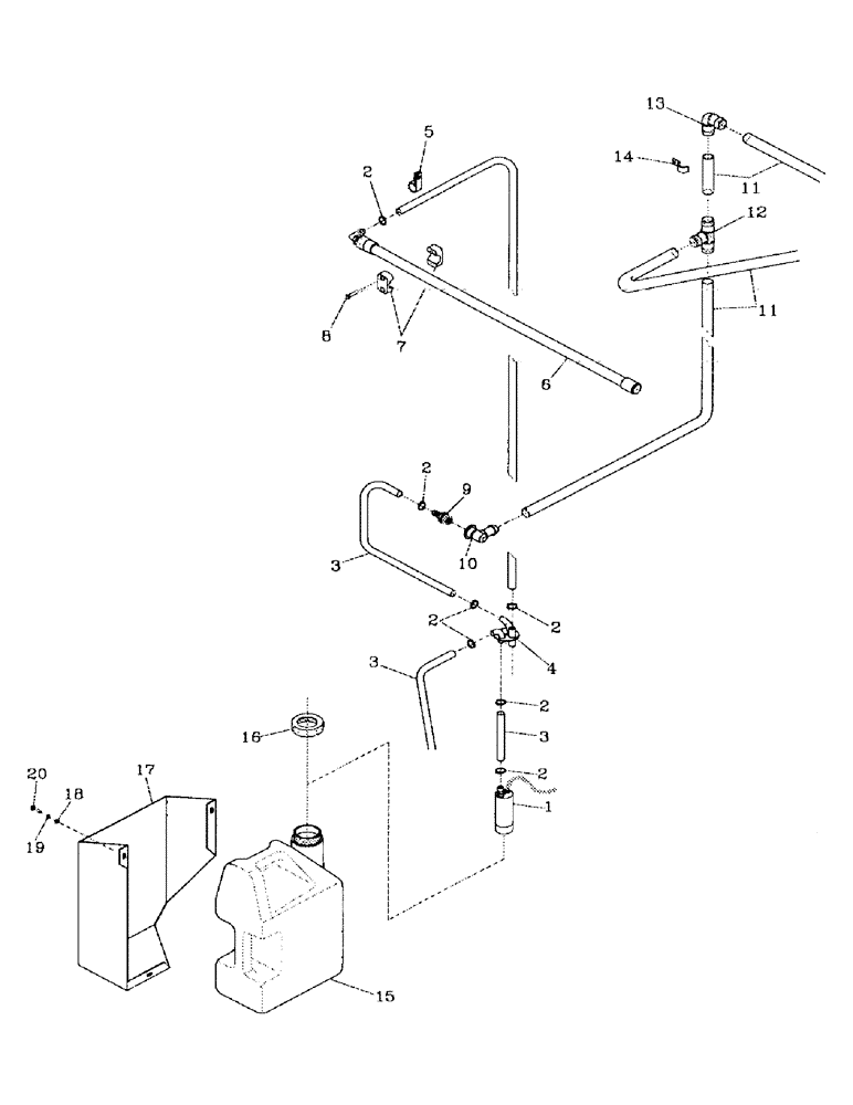 Схема запчастей Case IH 7700 - (A11-17) - WINDSCREEN WASHER Mainframe & Functioning Components