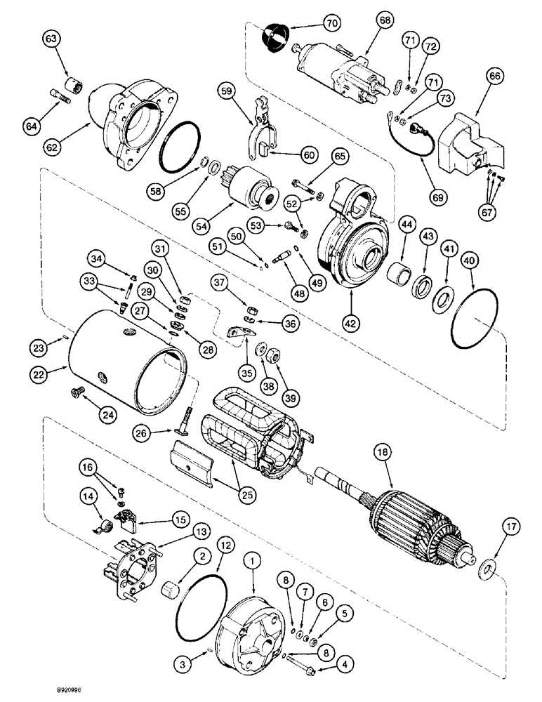 Схема запчастей Case IH 2022 - (4-54) - STARTER ASSEMBLY (06) - ELECTRICAL SYSTEMS