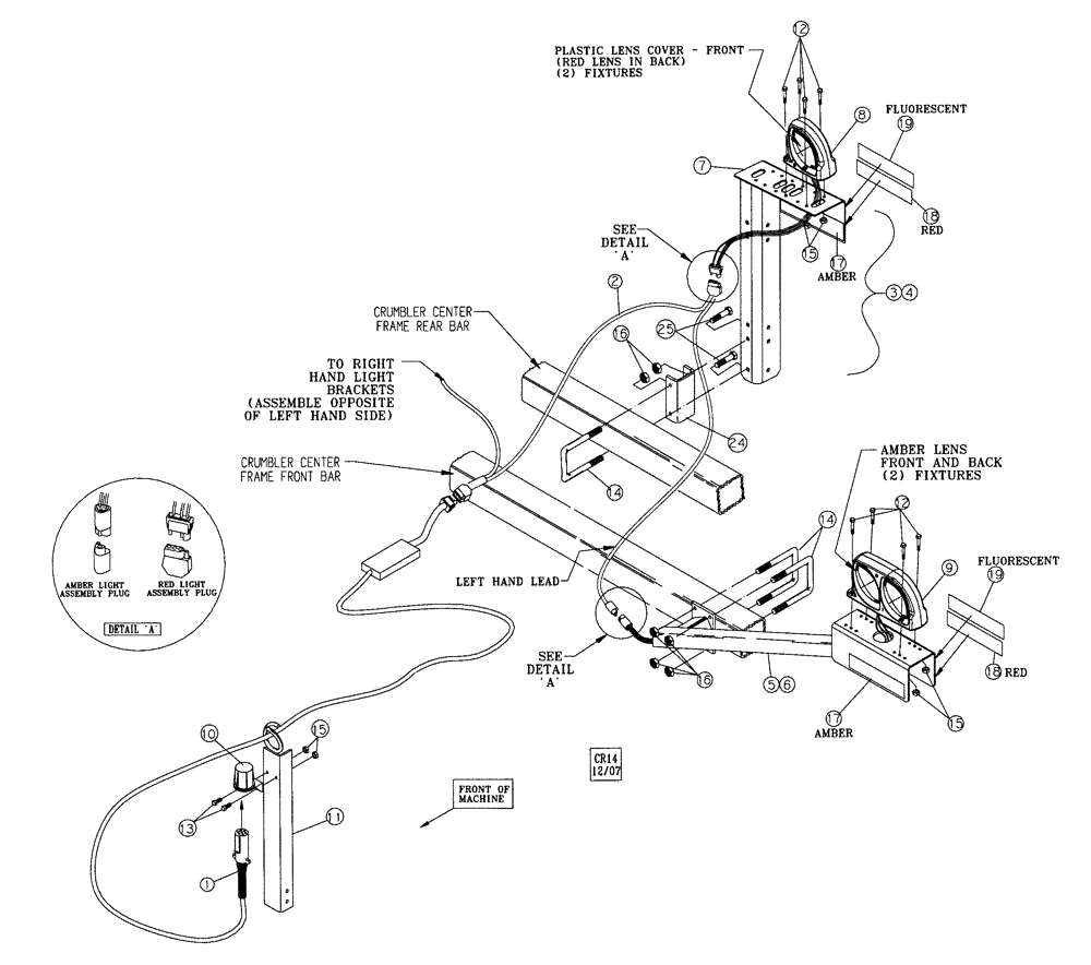 Схема запчастей Case IH CRUMBLER - (55.404.01) - WARNING AND TAILLIGHT KIT (55) - ELECTRICAL SYSTEMS