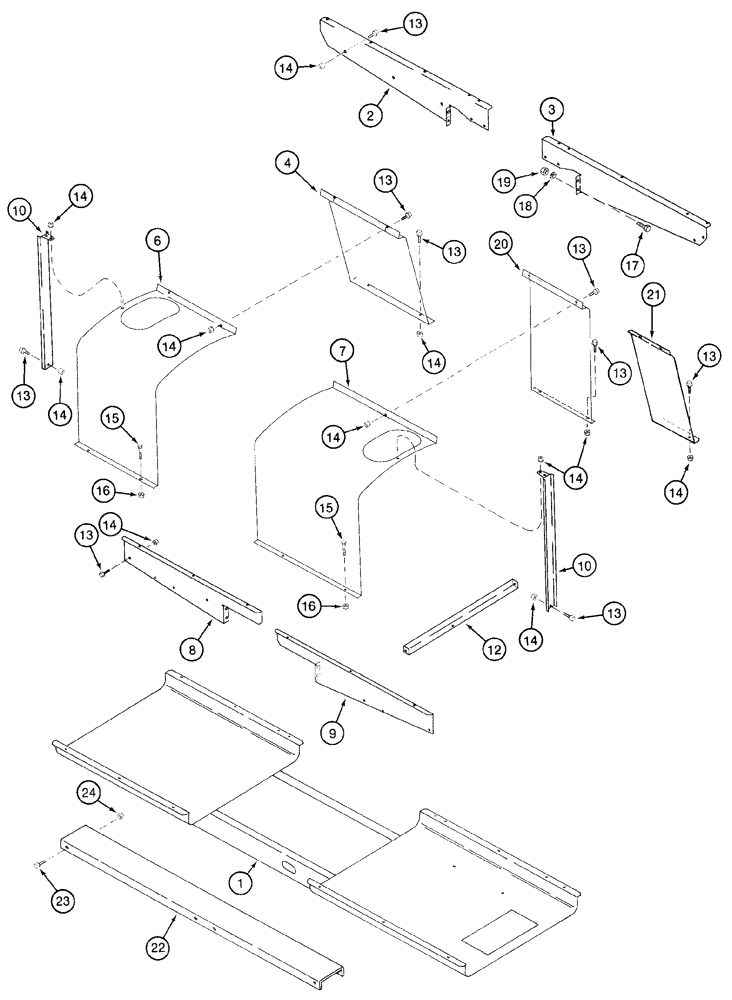 Схема запчастей Case IH 2155 - (9B-04) - WATER AND LUBE TANK SUPPORTS (14) - WATER SYSTEM