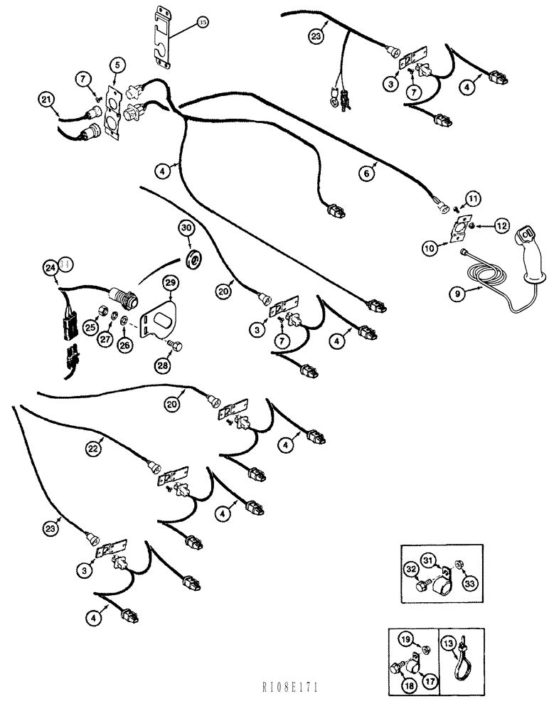 Схема запчастей Case IH 620 - (04-12) - HARNESS, DRUM ROTORS (06) - ELECTRICAL SYSTEMS