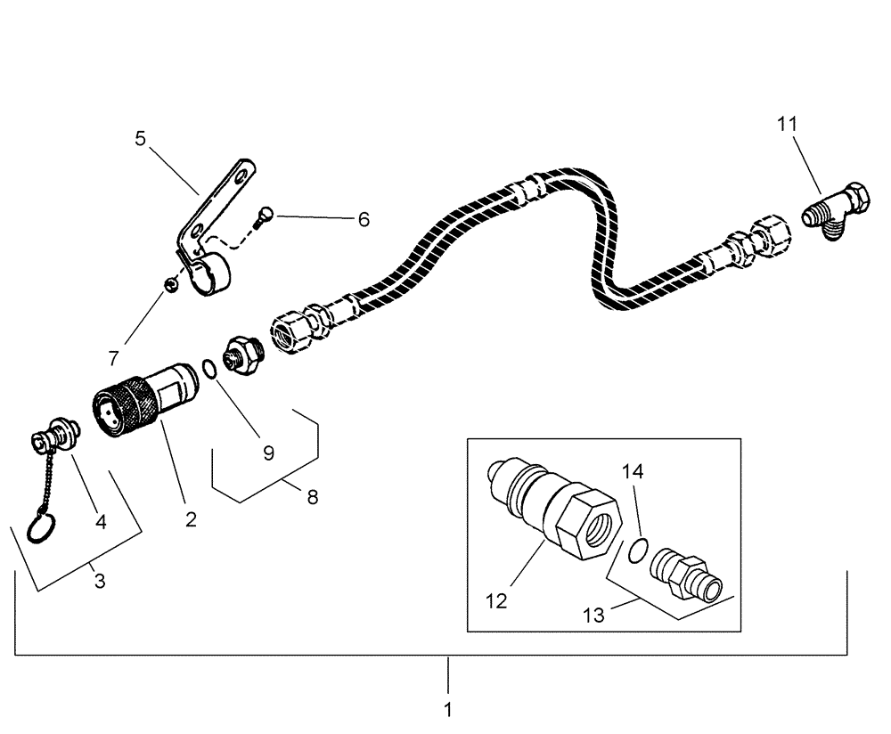 Схема запчастей Case IH 1200PT - (A.10.A[26]) - MOTOR CASE DRAIN ATTACHMENT KIT - 9100, 9200 AND 9300 STEIGER TRACTORS A - Distribution Systems