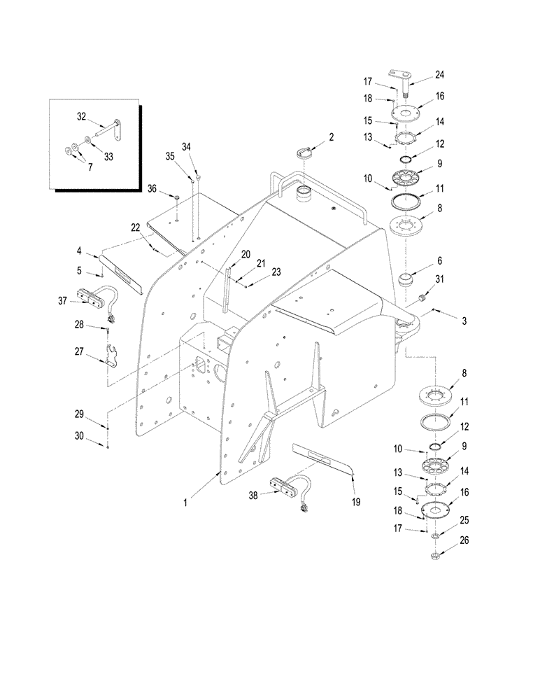 Схема запчастей Case IH STX325 - (09-33) - REAR FRAME (09) - CHASSIS
